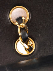 1990's Big Square Classic Flap Chain Bag in Black