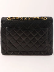 1990's Big Square Classic Flap Chain Bag in Black