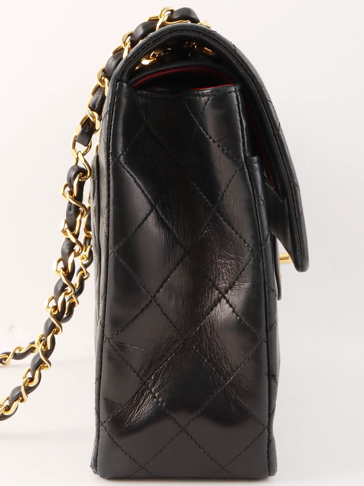 1990's Big Square Classic Flap Chain Bag in Black