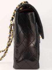 1990's Big Square Classic Flap Chain Bag in Black