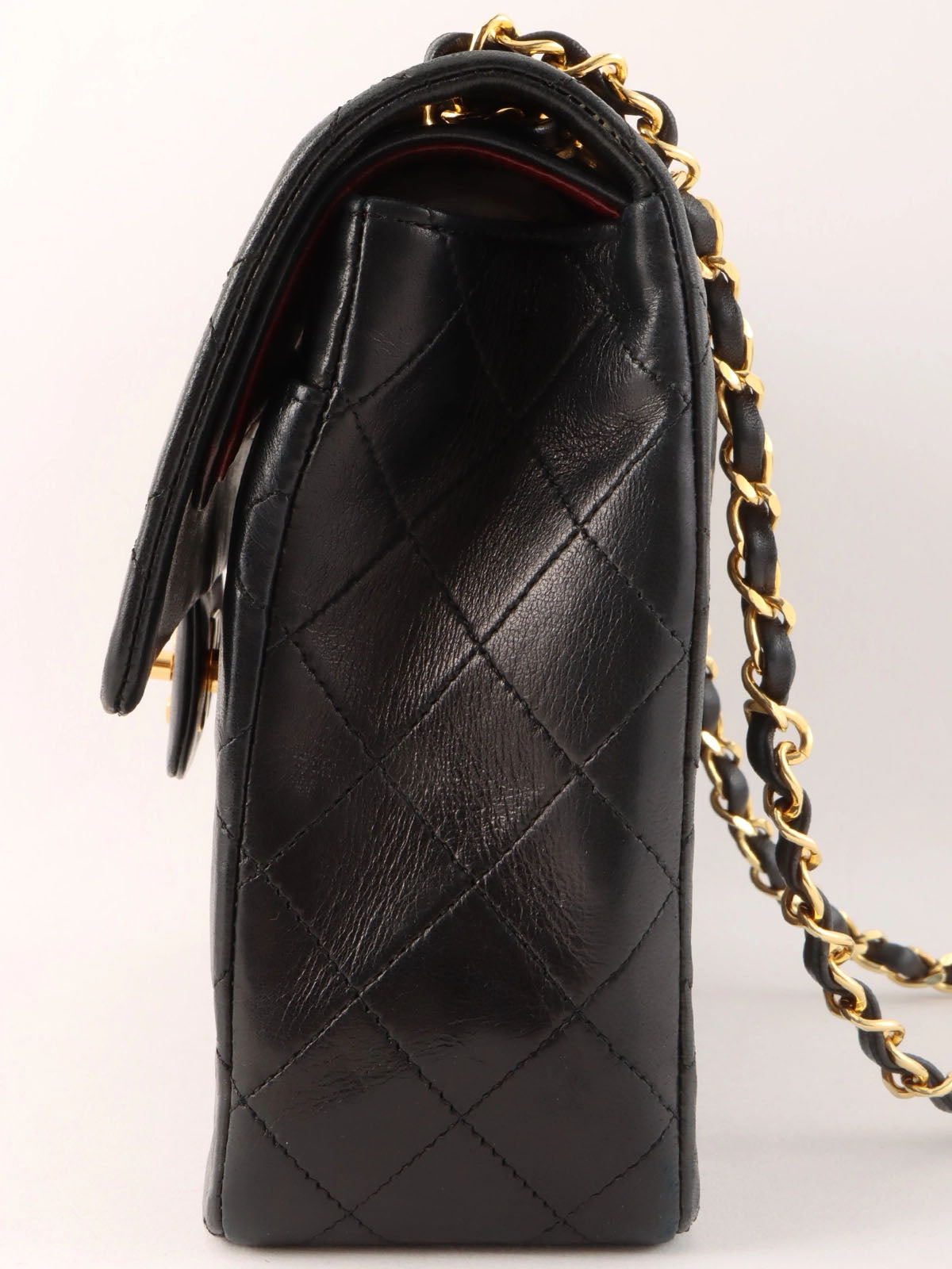1990's Big Square Classic Flap Chain Bag in Black