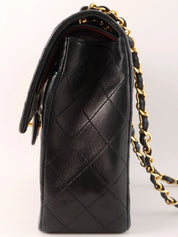 1990's Big Square Classic Flap Chain Bag in Black