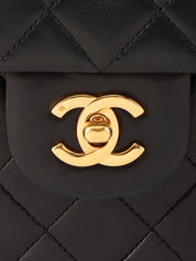 1990's Big Square Classic Flap Chain Bag in Black