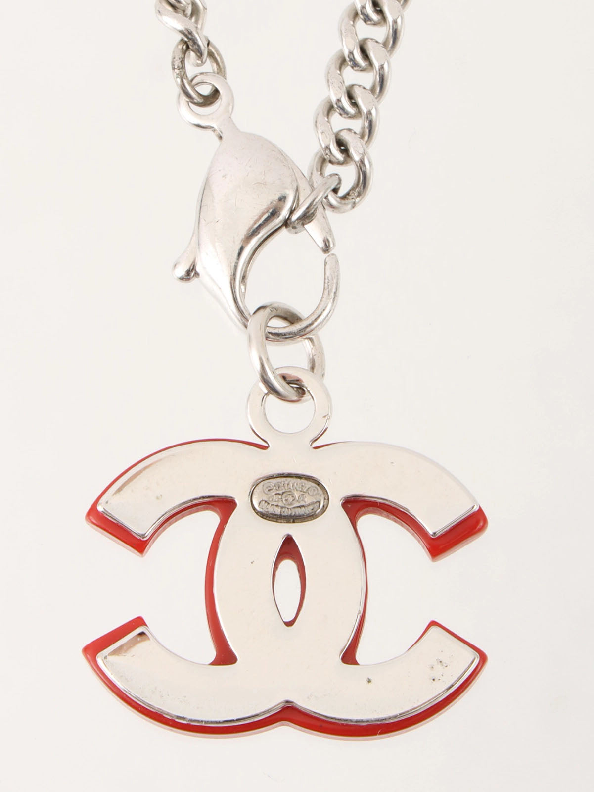 2005年製　CCマークネックレス　レッド／シルバー