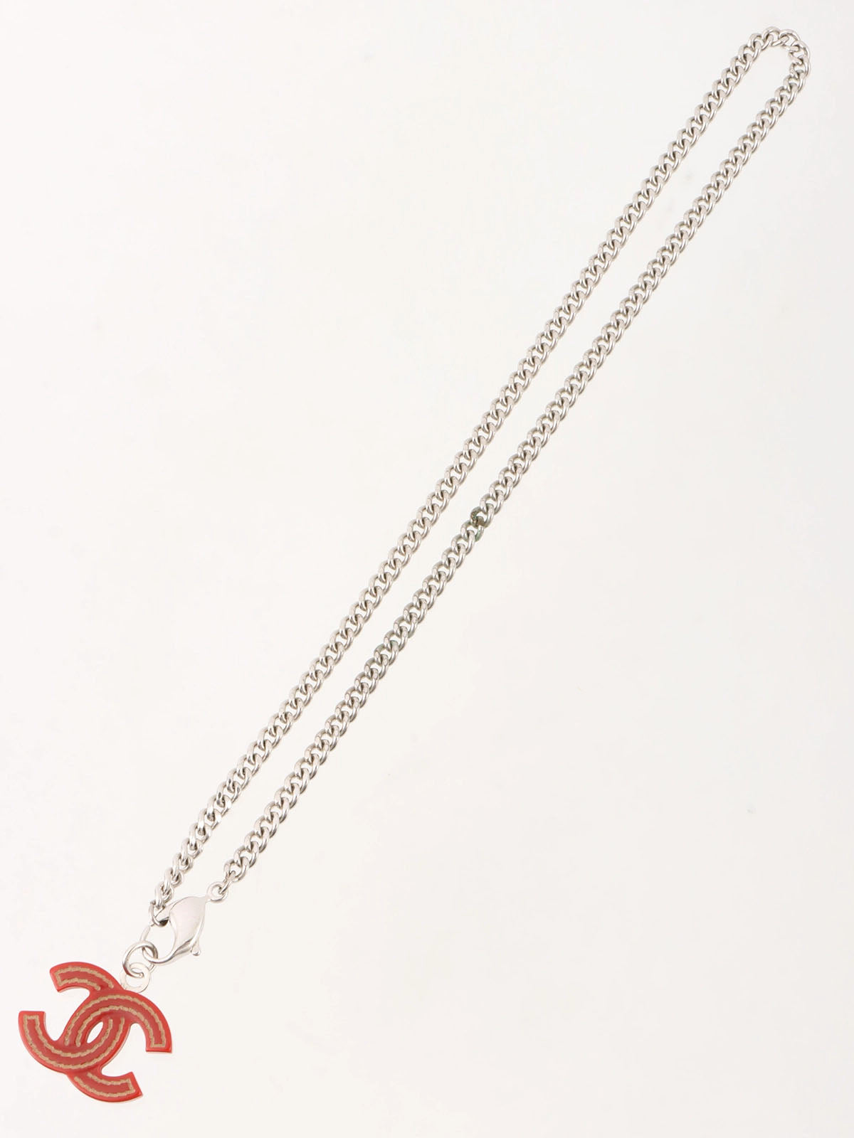 2005年製　CCマークネックレス　レッド／シルバー