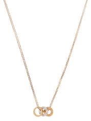 18K Gold Diamond Love Three Hoop Necklace