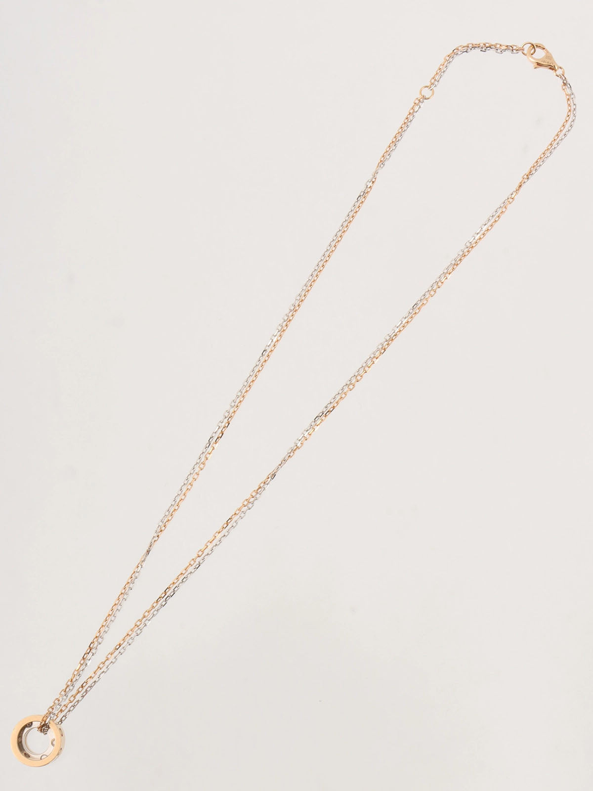 18K Gold Diamond Love Three Hoop Necklace