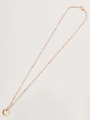 18K Gold Diamond Love Three Hoop Necklace