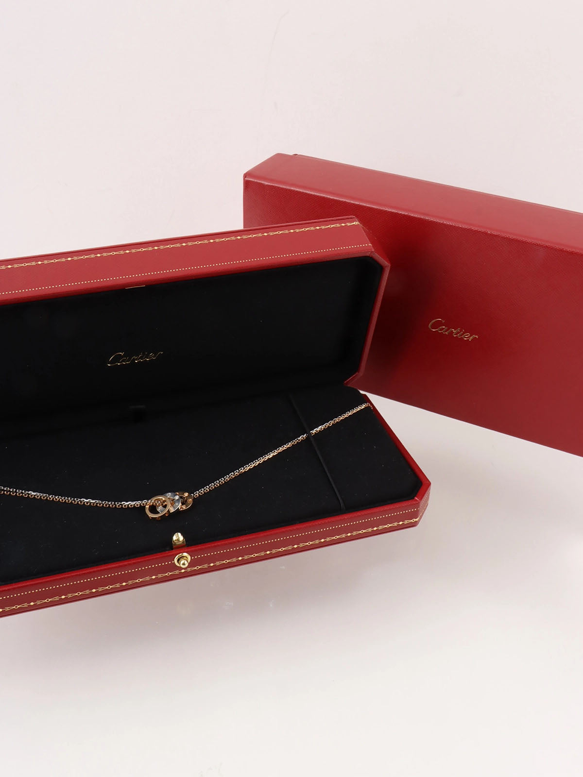 18K Gold Diamond Love Three Hoop Necklace