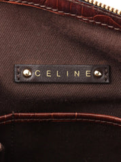 マカダムパターンロゴプレートハンドバッグ　ブラウン