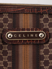Macadam Pattern Logo Plate Handbag Brown