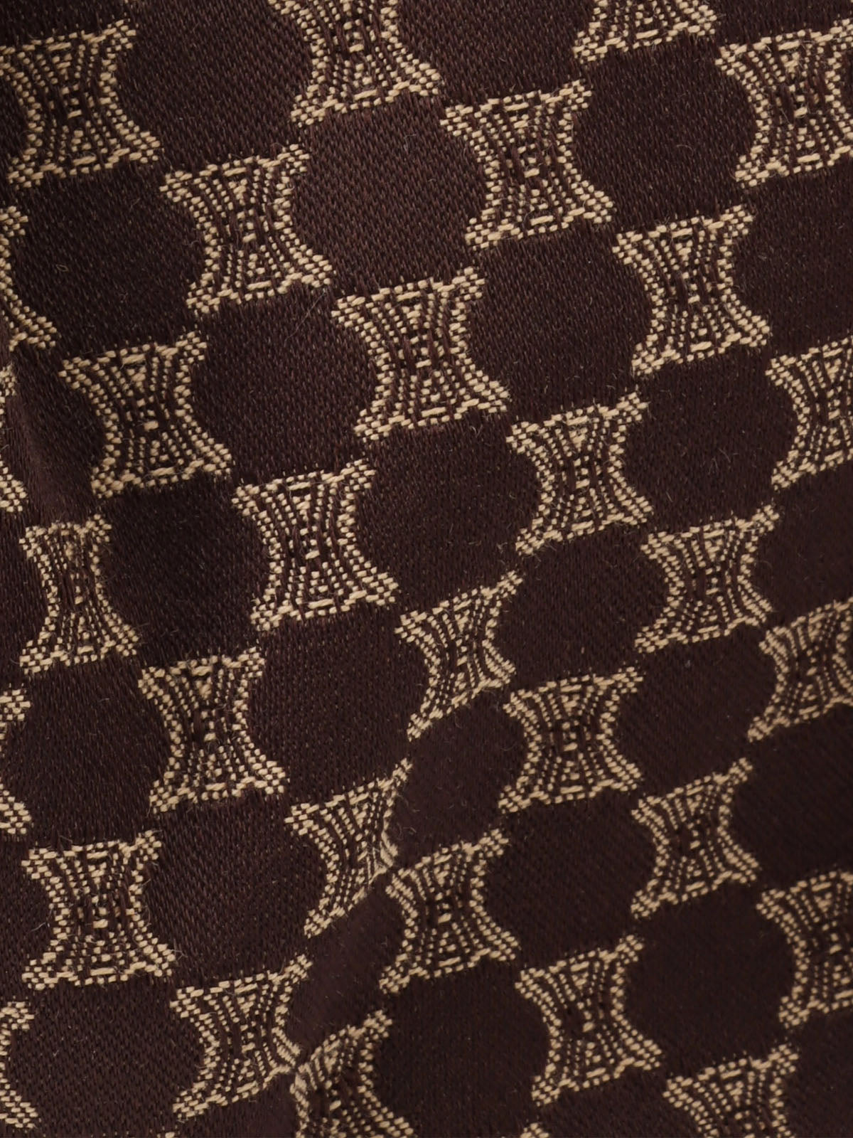 マカダムパターンロゴプレートハンドバッグ　ブラウン