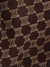 マカダムパターンロゴプレートハンドバッグ　ブラウン