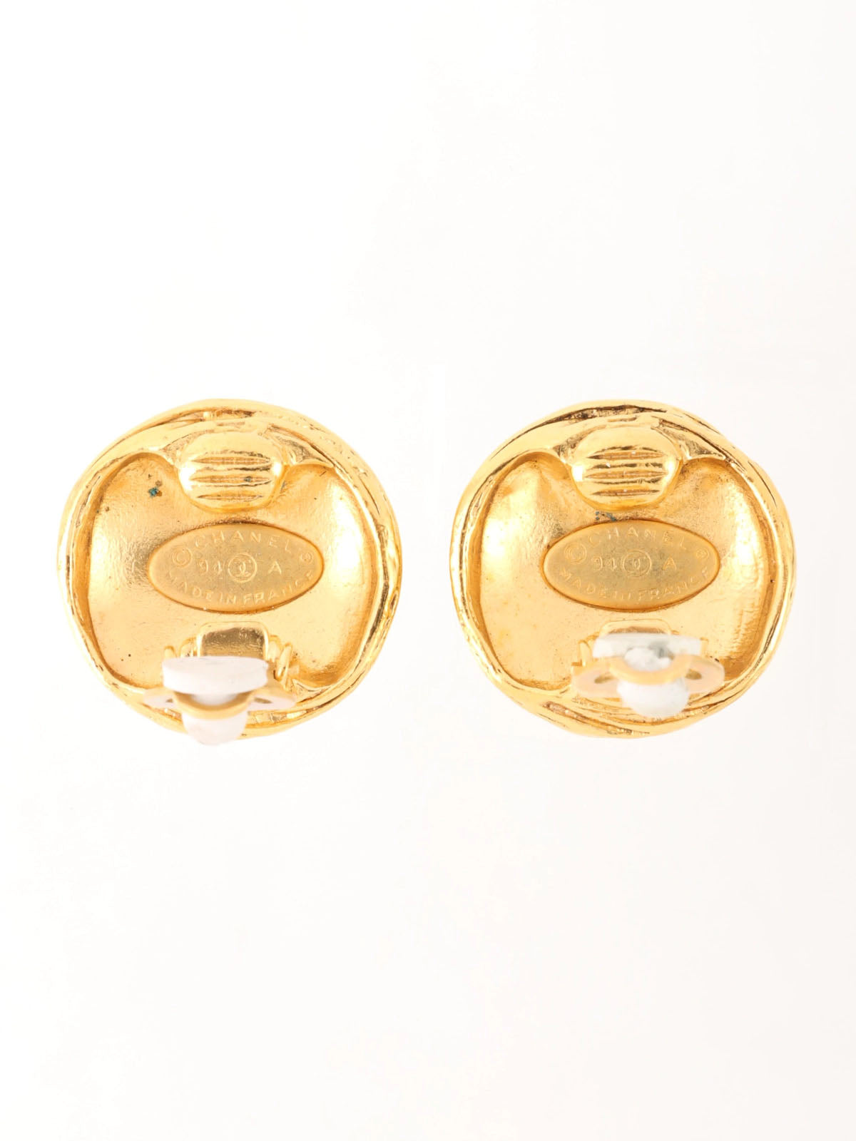 1994年製　ラウンドCCマークイヤリング　ゴールド