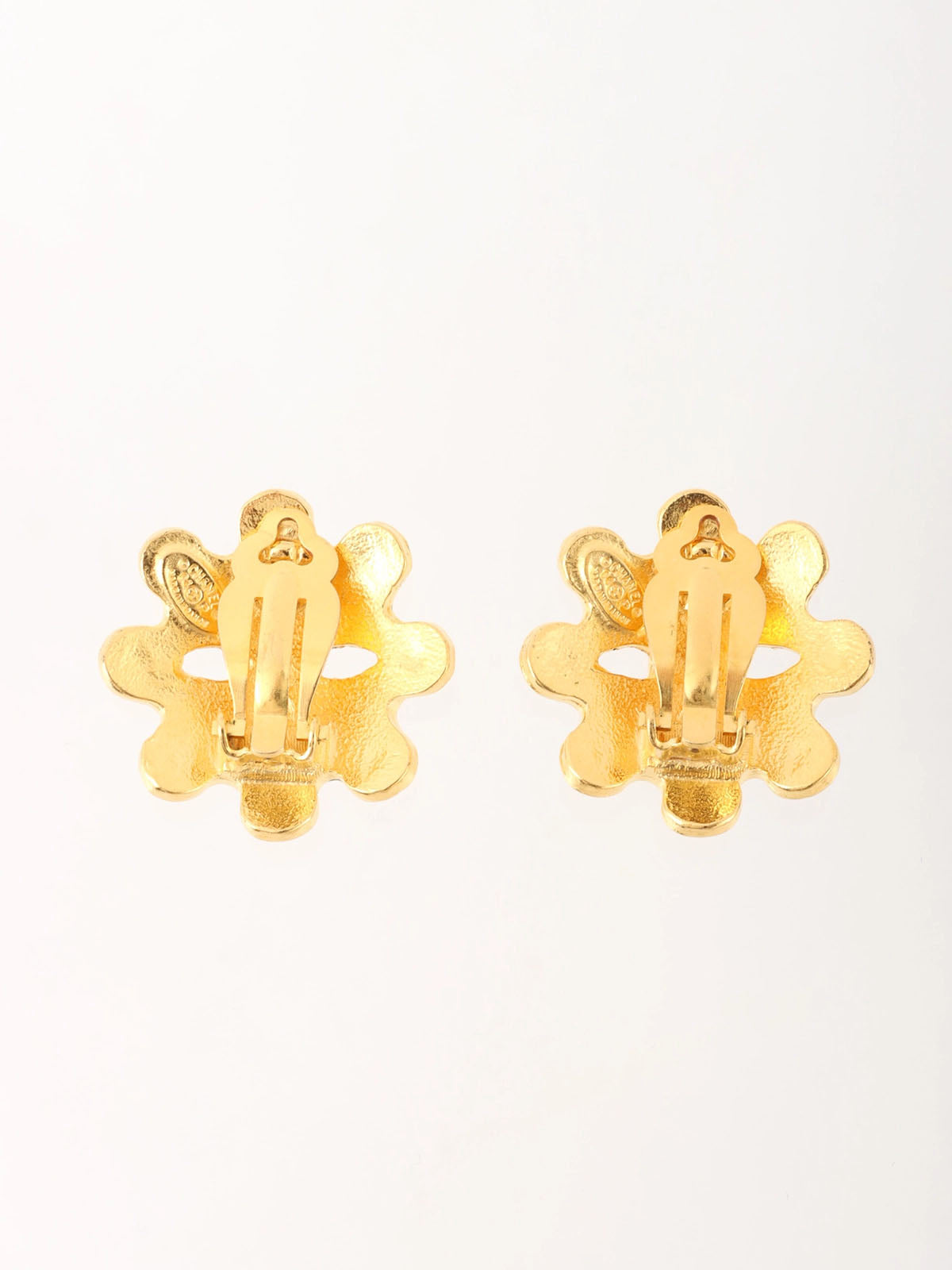 1994年製　フラワーモチーフCCマークイヤリング　ゴールド