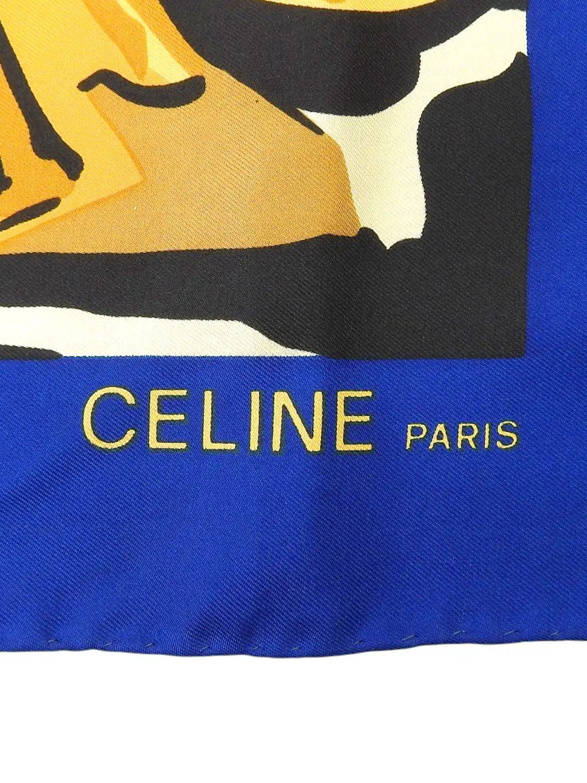 Multi-motif logo design scarf in blue/red/multi