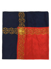 CC Mark Chain Belt Pattern Scarf Navy/Red