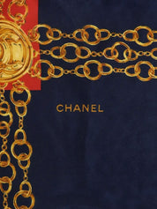 CC Mark Chain Belt Pattern Scarf Navy/Red