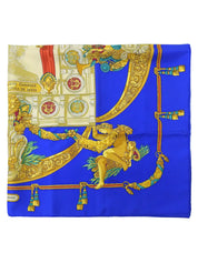 Carré 90 Hommage A Charles Garnier Pattern Scarf Blue/Multi