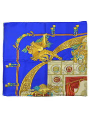 Carré 90 Hommage A Charles Garnier Pattern Scarf Blue/Multi