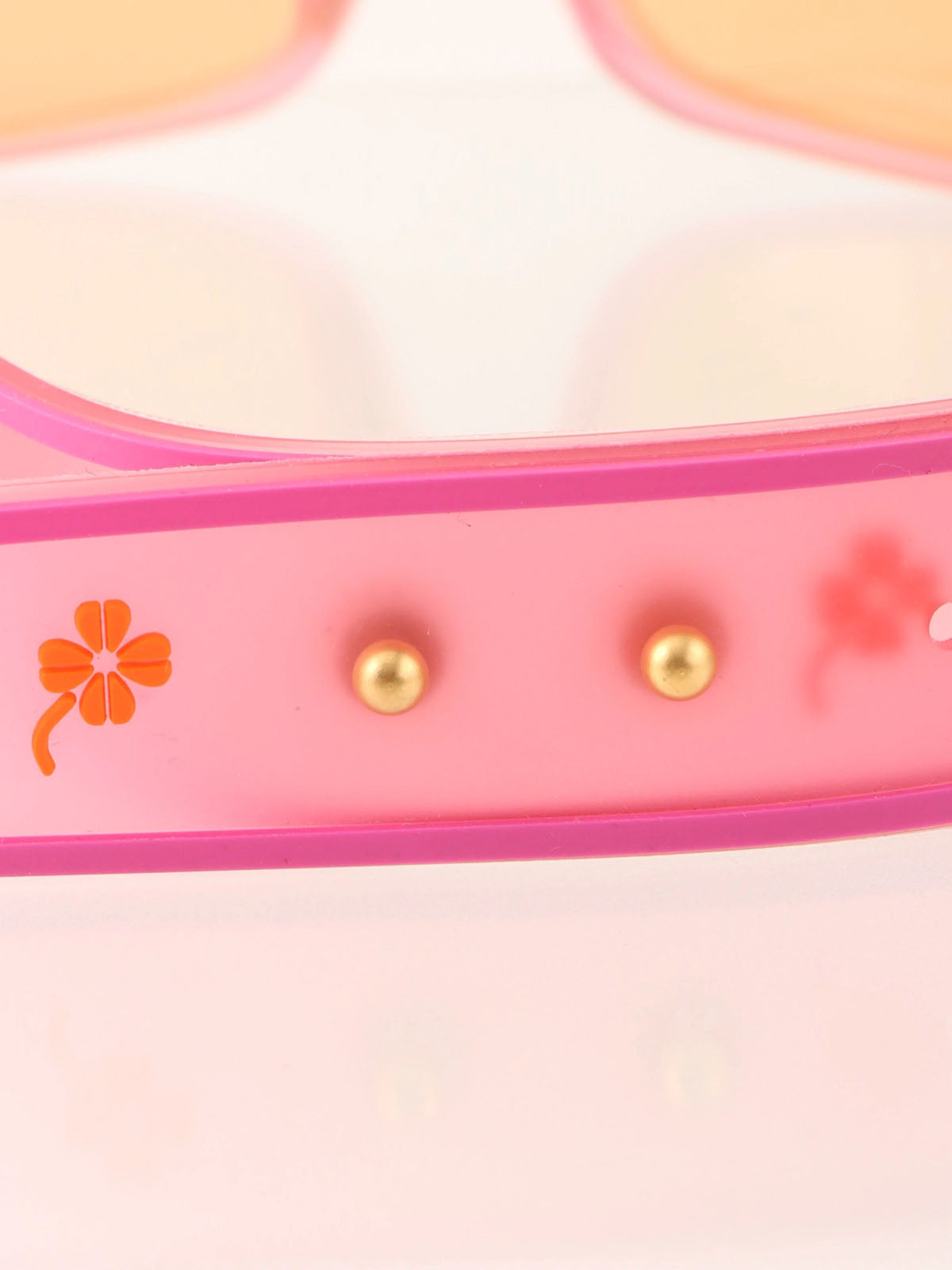Rubber strap sunglasses in pink/orange
