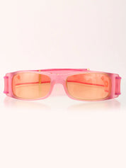 Rubber strap sunglasses in pink/orange