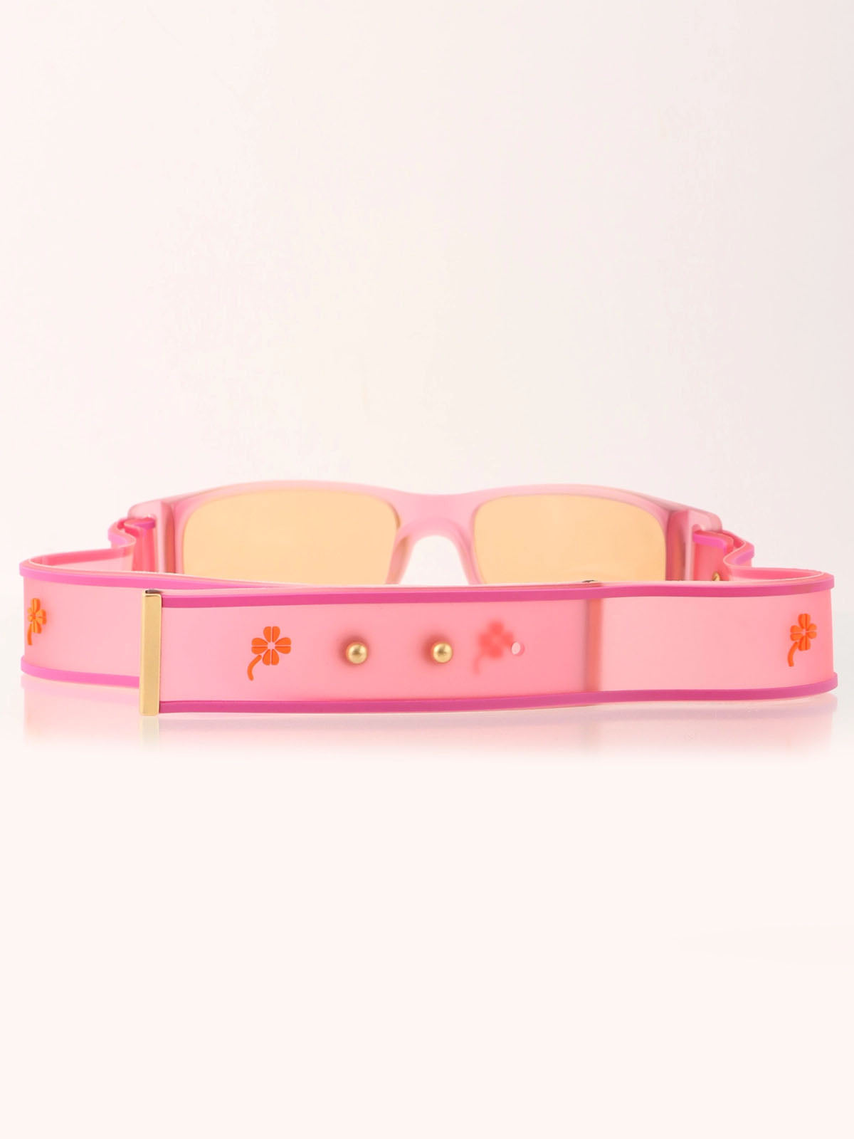 Rubber strap sunglasses in pink/orange