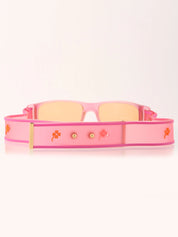 Rubber strap sunglasses in pink/orange