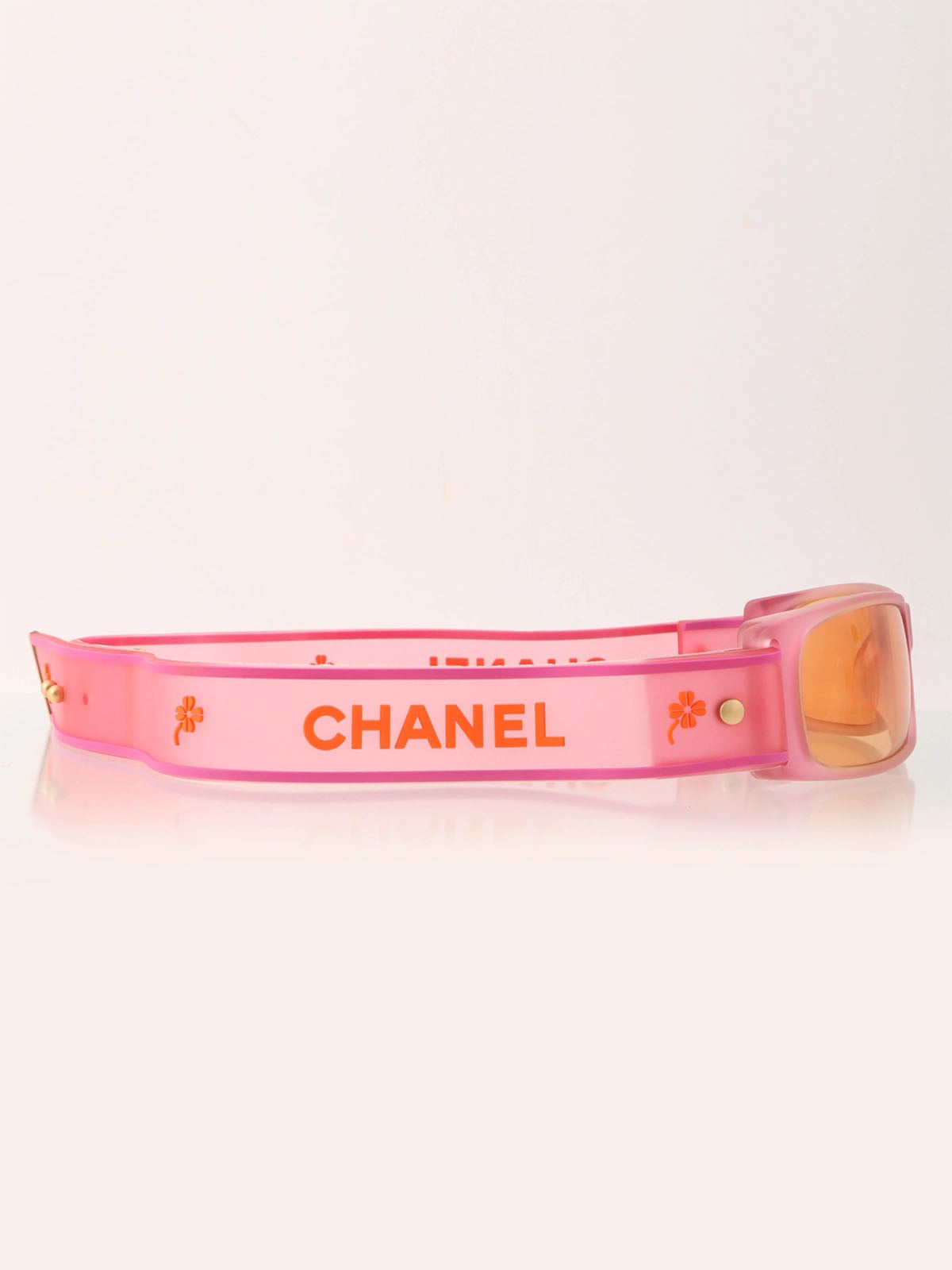 Rubber strap sunglasses in pink/orange