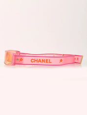 Rubber strap sunglasses in pink/orange