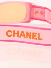 Rubber strap sunglasses in pink/orange