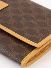 Macadam Pattern Long Wallet Brown