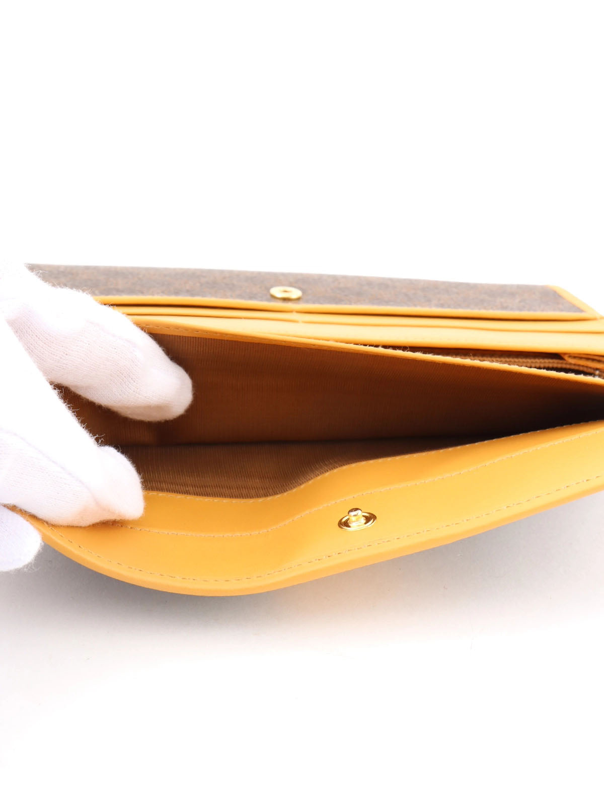 Macadam Pattern Long Wallet Brown