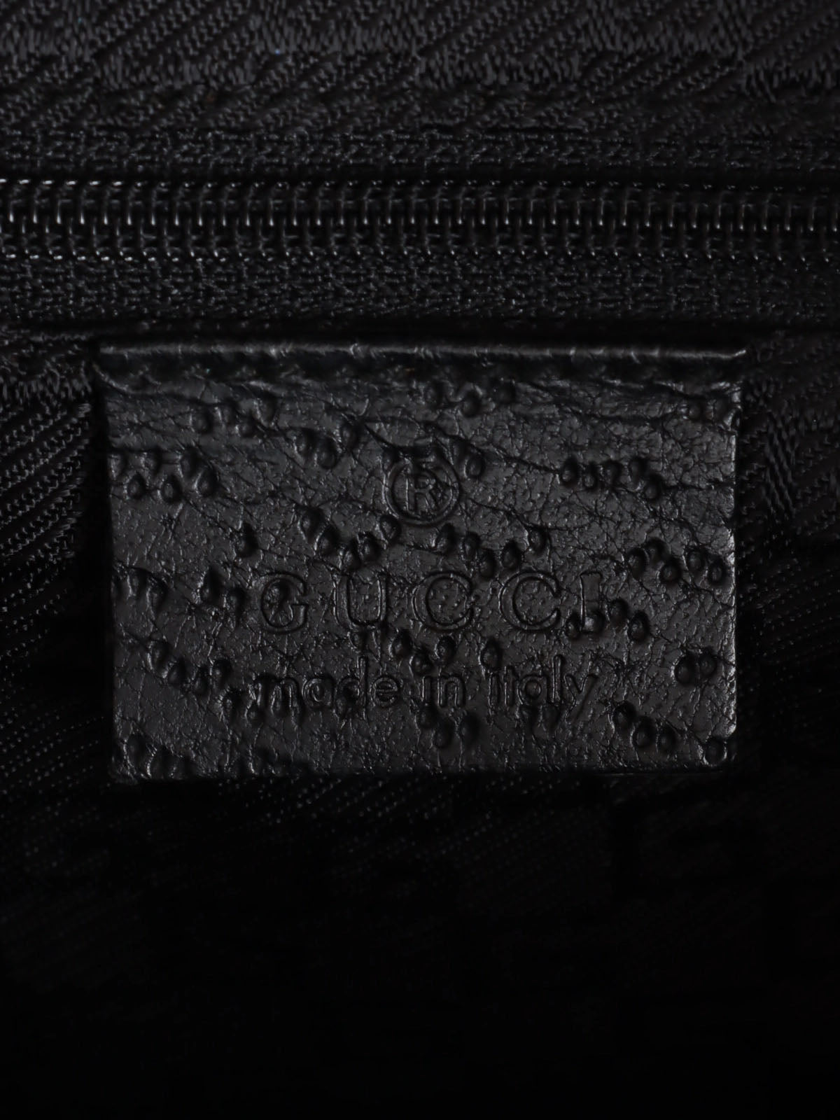 Canvas and leather combination bamboo shoulder bag in black
