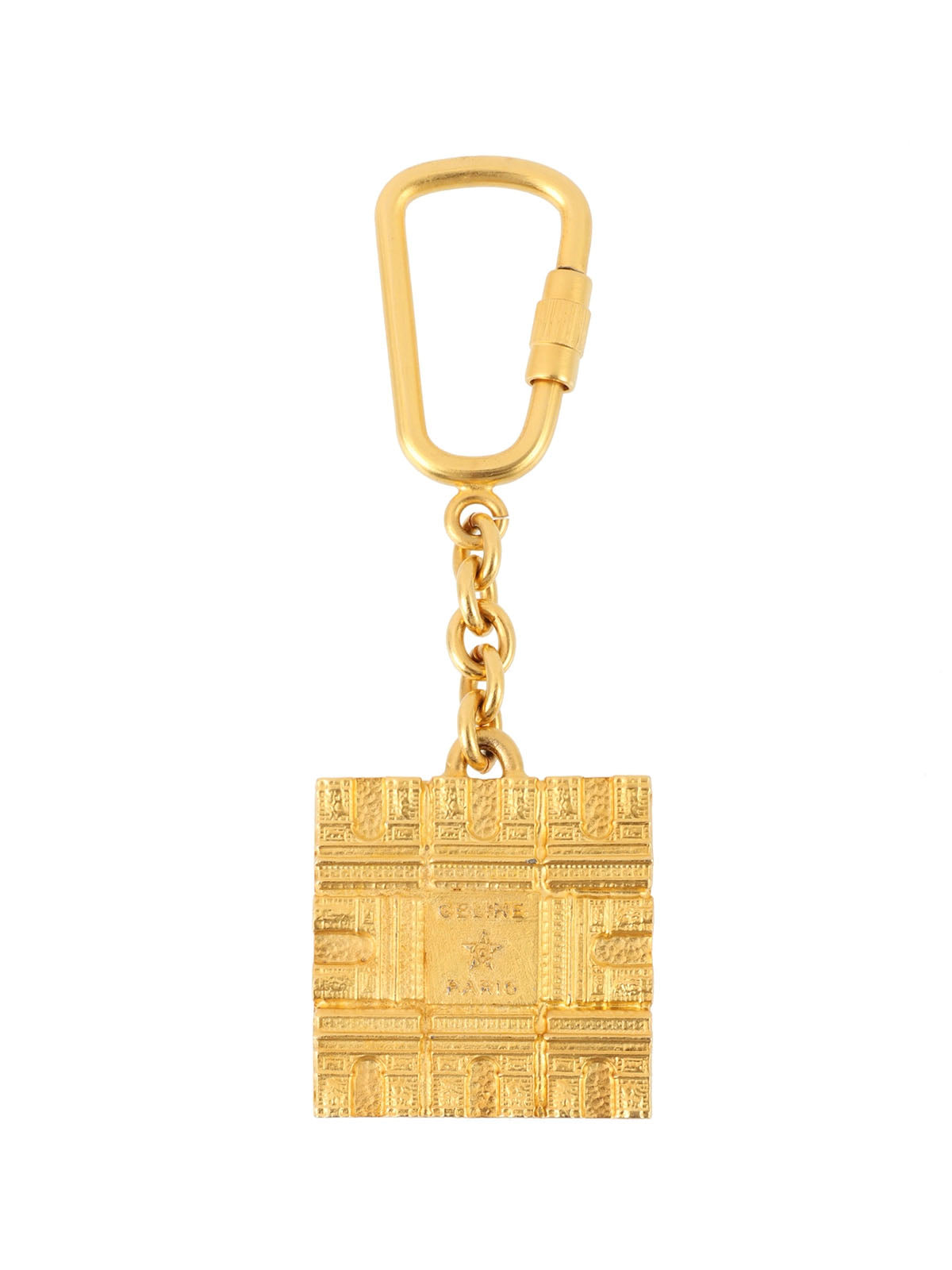 Arc de Triomphe Motif Charm Key Ring Gold