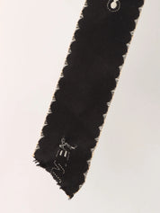 Logo ribbon brooch in black