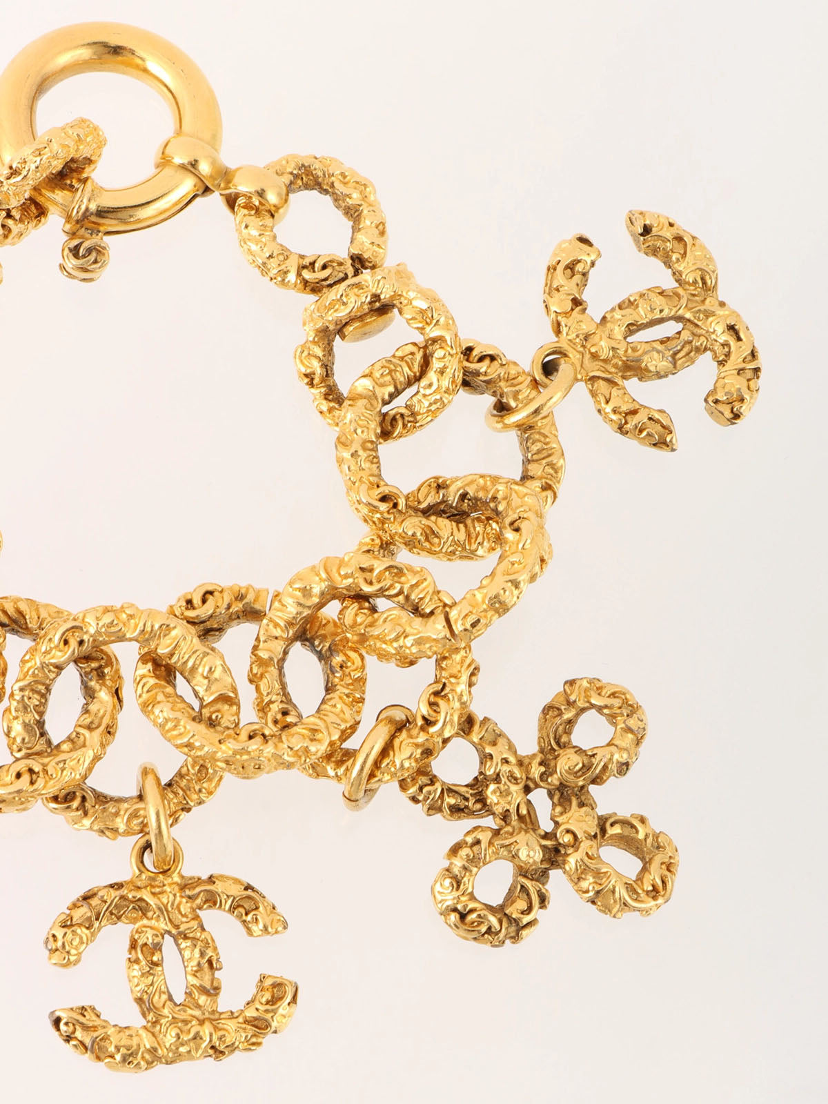 1993年製 クローバーCCマークチャームブレスレット ゴールド