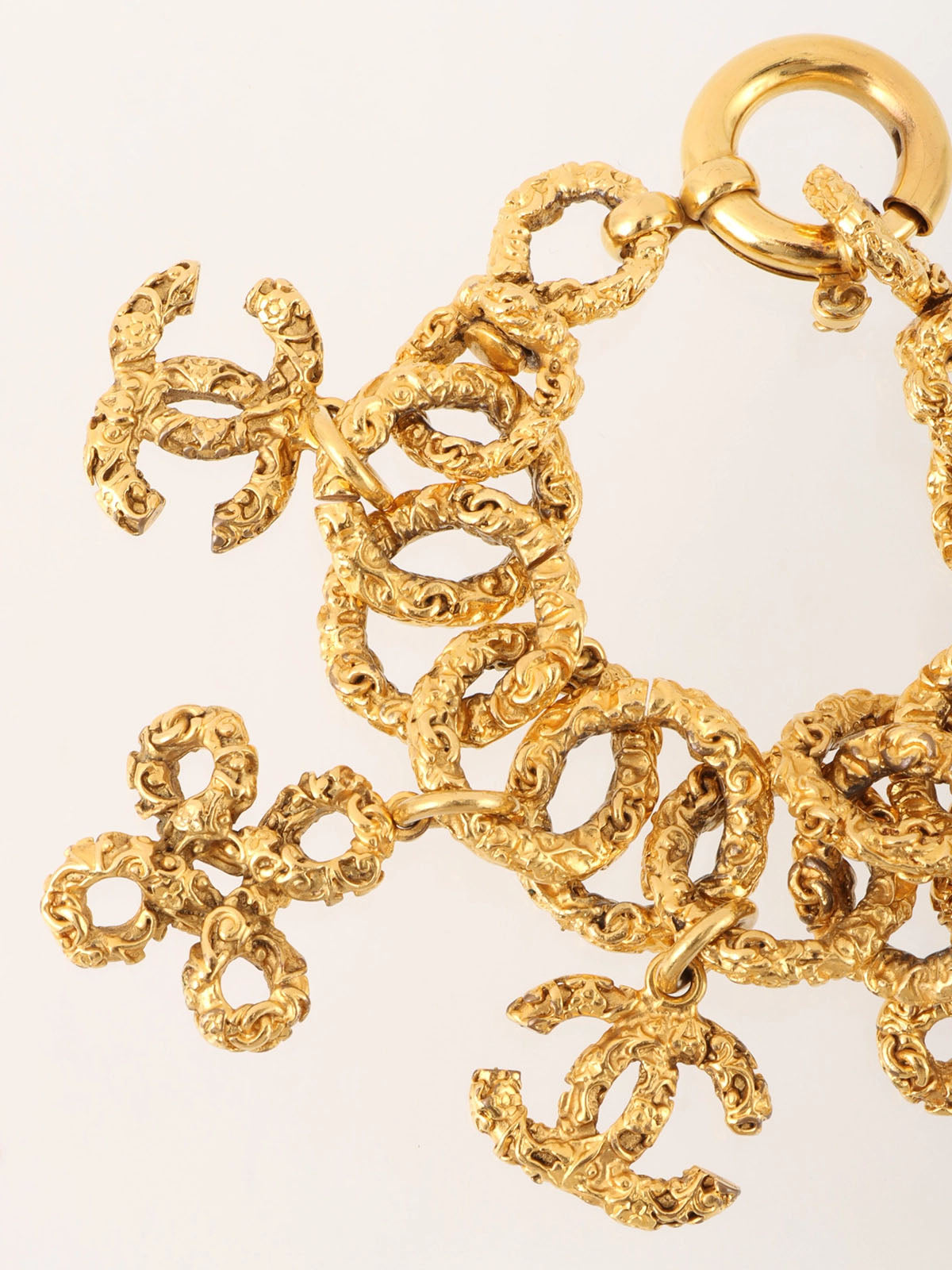 1993年製 クローバーCCマークチャームブレスレット ゴールド