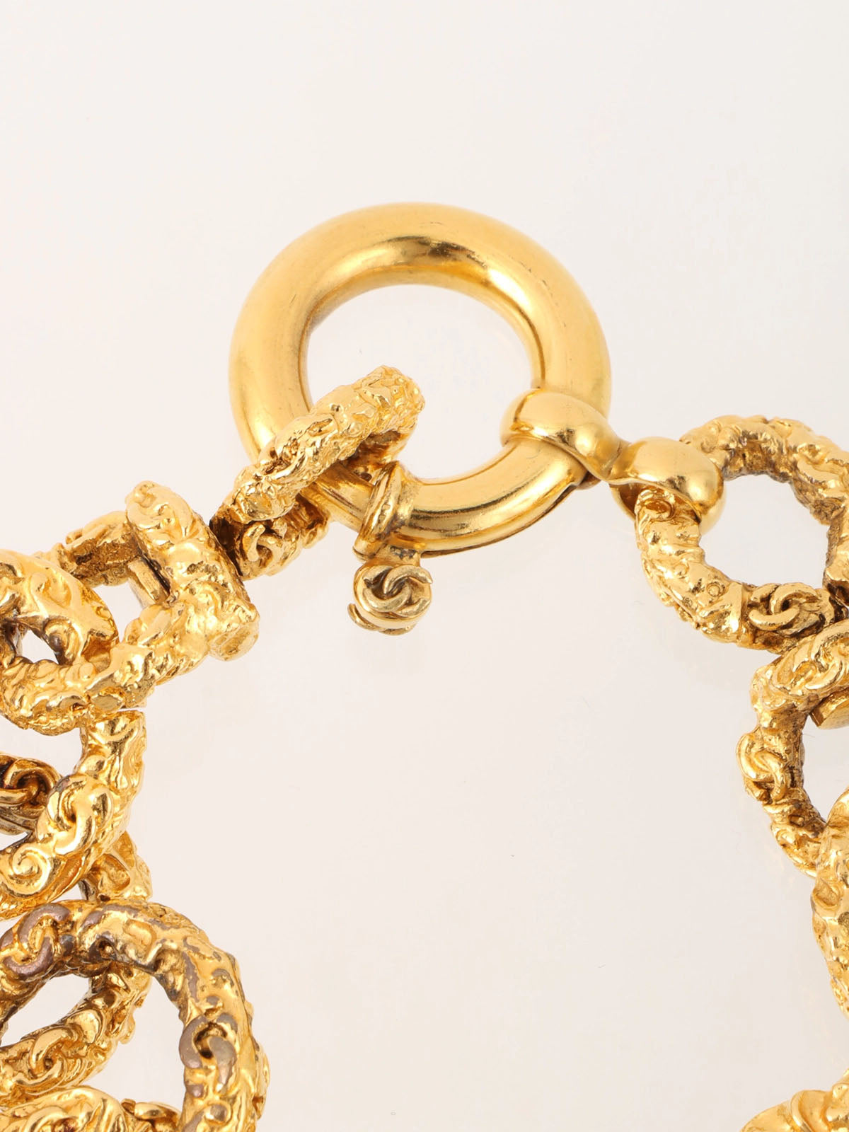 1993年製 クローバーCCマークチャームブレスレット ゴールド