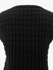 Cashmere Mini Logo Plate Sleeveless Knit in Black