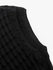 Cashmere Mini Logo Plate Sleeveless Knit in Black