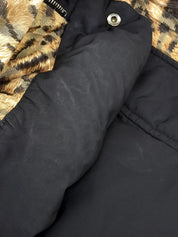 Nylon Logo Zip-Up Long Coat in Black