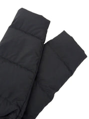 Nylon Logo Zip-Up Long Coat in Black