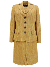 Striped Vara Plate Button Ensemble in Beige/Multi