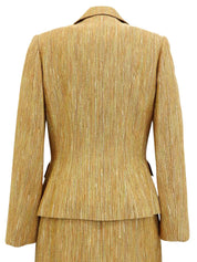 Striped Vara Plate Button Ensemble in Beige/Multi
