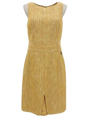Striped Vara Plate Button Ensemble in Beige/Multi