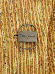 Striped Vara Plate Button Ensemble in Beige/Multi