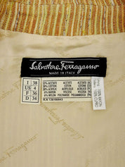 Striped Vara Plate Button Ensemble in Beige/Multi