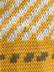 チェックパターンニットトップス イエロー