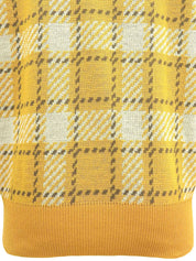 チェックパターンニットトップス イエロー